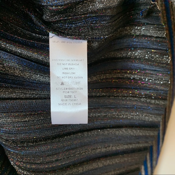 Karlie Metallic Blue/Silver/Multi Party Blouse - Picture 12 of 12
